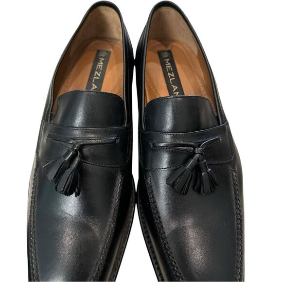 New Mezlan 2135 Men\'s Black Leather Slip-on Loafers Dress Shoes 9  9W main image 7